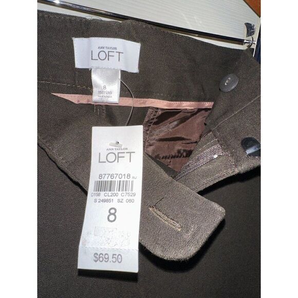 NWT Ann Taylor Loft Marisa Brown Pants Size 8 - Picture 8 of 11